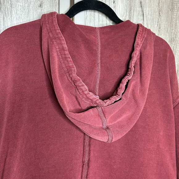 Free People Movement Only One Hoodie Womens Medium Full Zip Cotton Red Color - Picture 5 of 9